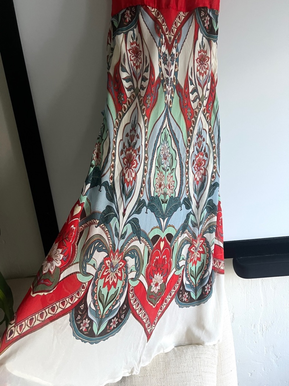 FARM Rio x Anthropologie Floral Sleeveless Tie-Waist Scarf Maxi Dress Size M NWT - Picture 10 of 12